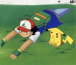 Pokémon, Sacha et Picachu, cellulo de production original (OLM à partir de 1997)
