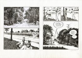 Frantz Duchazeau - Les derniers jours de Robert Johnson – Double planche originale 54-55 - Comic Strip