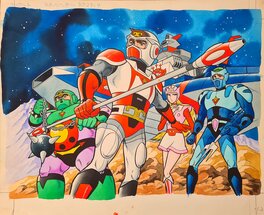 Sci-Fi West Saga Starzinger Jan Kogo, Sa Jogo, Don Hakka et la princesse Aurora illustration originale de Matsumoto