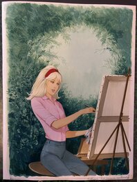 Jean Sidobre - Alice a la main verte - Illustration originale
