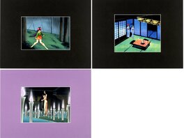 La Blue Girl, Miko Mido et Yaku, 3 cellulos de production et fond (Key Master) originaux (Dandelion, c. 1992-96)