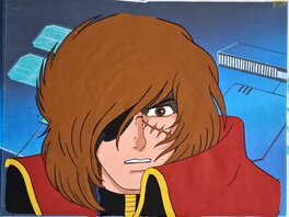 Albator, cellulo de production 2 couches et fond originaux (Toei Animation, 1982)