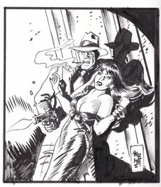Jordi Bernet - Torpedo with woman - Illustration originale