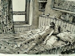 Davide Garota - Chambre avec deux oiseaux - Original Illustration