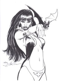 Neal Adams - Vampirella with bat - Illustration originale