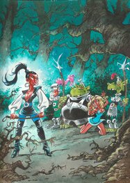 Dany - Roze Bottel de luchtbel van de waarheid (Olivier Rameau La bulle de si-c'etait-vrai) - Illustration originale