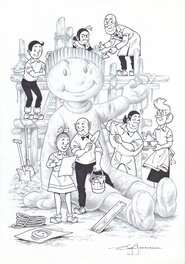 Eugeen Goossens - Suske en Wiske (Bob et Bobette) - Illustration originale