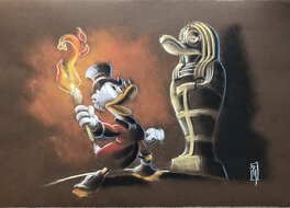 Paolo Mottura - Uncle Scrooge with sarcophagus - Illustration originale