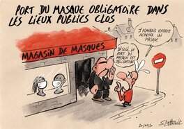 Simon Mitteault - Port du masque 2 - Illustration originale