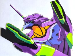 Hideaki Anno - Neon Genesis Evangelion, Eva Unit 01, cellulo de production original  (Gainax, c. 1995-1996) - Œuvre originale