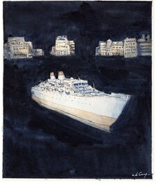 Nicolas De Crécy - BATEAU BLANC - Illustration originale