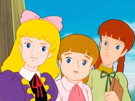Princess Sarah, Lavinia, Gertrude et Jessie cellulo de production et fond originaux (Nippon Animation Aniplex, 1985)