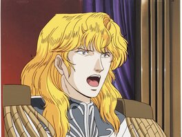 Yoshiki Tanaka - Legend of the Galactic Heroes, Reinhard von Lohengramm, cellulo de production et fond  Master Background originaux (Kitty Films, - Original art