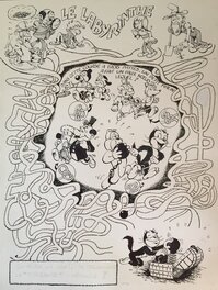 José Noizat - José Noizat, illustration jeux Pif, le labyrinthe, 1980. - Original Illustration