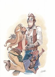 Alessandro Barbucci - Ekho (Mormille, Yuri et Preshaun) - Illustration originale