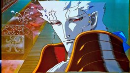 Yoshiaki Kawajiri - Kawajiri Vampire Hunter D Bloodlust Meier Link gros plan, fond escalier palais d'Armilla (Madhouse, 2000) - Original art
