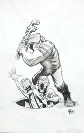 Eric Powell - The Goon, Frankie and friendly zombie - Illustration originale