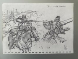 Luigi Siniscalchi - Tex a cavallo - Illustration originale
