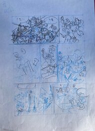 Olivier Pâques - Olivier Pâques, storyboard original de la planche N°62, "Le Diffamé". - Œuvre originale