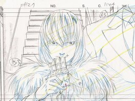 Death Note, Mello, 2 layout et décor gouaché originaux (Madhouse, 2006-2007)