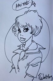 François Walthéry, illustration originale, Natacha, "Chanson d'Avril".