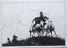 Christian Rossi - Jim Cutlass . La diligence - Illustration originale