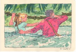 Bastien Vivès - Bastien Vives - Lune de miel  - Le secret de Coatlicue - 17 - Original Illustration