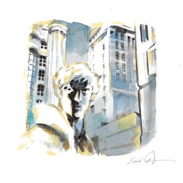 1985 - Illustration originale ex-libris "Super-Héros"