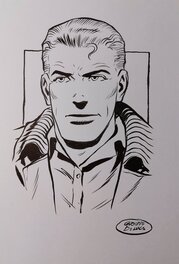 Giuseppe De Luca - Portrait Buck Danny noir & blanc - Planche originale