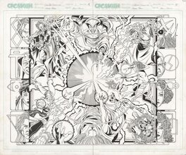 George Perez - George Perez - Crossgen Chronicles Double Spread - Comic Strip
