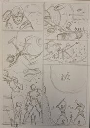 Alexis Tallone - Capitaine Flam, planche crayonnée - Planche originale