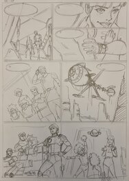 Alexis Tallone - Capitaine Flam, planche crayonnée - Planche originale