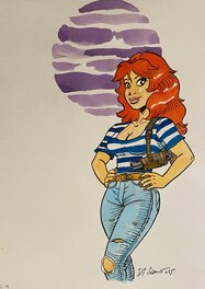 Bruno Di Sano - Bruno di Sano, illustration originale, Rubine sous la lune brumeuse. - Original Illustration