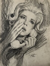 Arnaldo Putzu - Putzu, illustration, la mort au bout du fil, 60’s. - Illustration originale