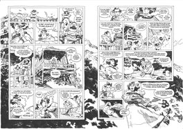 Cyrille Pomès - Cyrille Pomès - Lieutenant Bertillon tome 2 : Sedna p.33-34 - Planche originale