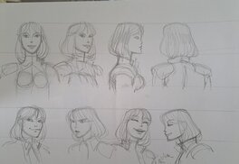 Jean-Claude Mézières - Etude CRAYON DE LAURELINE POUR DESSIN ANIMEE PAR JC MEZIERES - Illustration originale