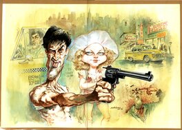 Maëster : Grande illustration couleurs hommage au film Taxi Driver