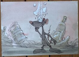 Ptiluc DESTIN FARCEUR AQUARELLE ORIGINALE