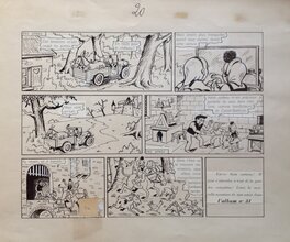 Pesch Sylvain et Sylvette 50 Planche Originale 20 Album Bd Fleurus Fleurette La Chevauchée de Castel Bobêche 1961 avec les héros