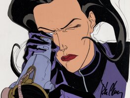 Peter Chung - Æon Flux Leisure Aeon Flux Production Cel Signed by Peter Chung with Animation Drawing Group of 3 (MTV Animation, 1992) - Original art