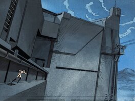 Peter Chung - Æon Flux Pilot Aeon Flux Production cellulo  signé par Peter Chung, Key Master Background et dessin - Original art