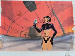 Peter Chung - Aeon Flux; Aeon Flux with Gun; Original Production Cel MTV Liquid Television, 1991 - Original art