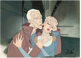 Peter Chung - Æon Flux Pilot Trevor Goodchild and Woman Production Cel and Animation Drawing (MTV Animation, 1991) - Original art