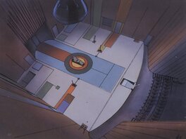 Peter Chung - Æon Flux The Purge Background Color Key Group of 2 (MTV Animation, 1994) - Color guide