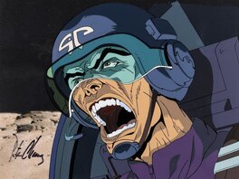 Peter Chung - G-Police Production Cel Signed by Peter Chung with Effects Layer Cel and Animation Drawing Group of 2 (Acme Filmworks, 1997) - Original art