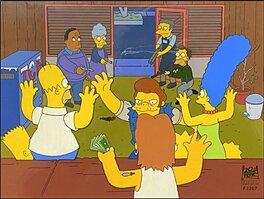 Matt Groening - The Simpsons, cellulo, Episode S9-E6 The Cartridge Family (Fox, 1997) - Comic Strip