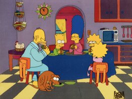 The Simpsons entire family Production Cel setup