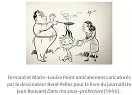 Une autre caricature de Fernand Point par Pellos en 1946 Une autre caricature de Fernand Point par Pellos en 1946
