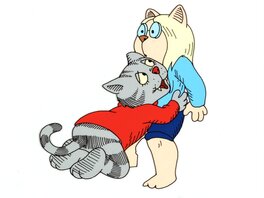 Ralph Bakshi - Fritz the Cat, Fritz et la fille aux lunettes (Ralph Bakshi, 1972) - Original art