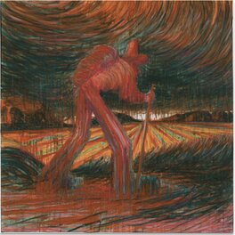 Lorenzo Mattotti - Van Gogh sous la pluie - Original art